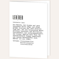 Definition Lehrer - Grußkarte
