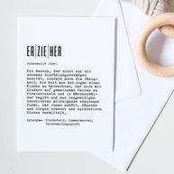 Definition Erzieher - Grußkarte