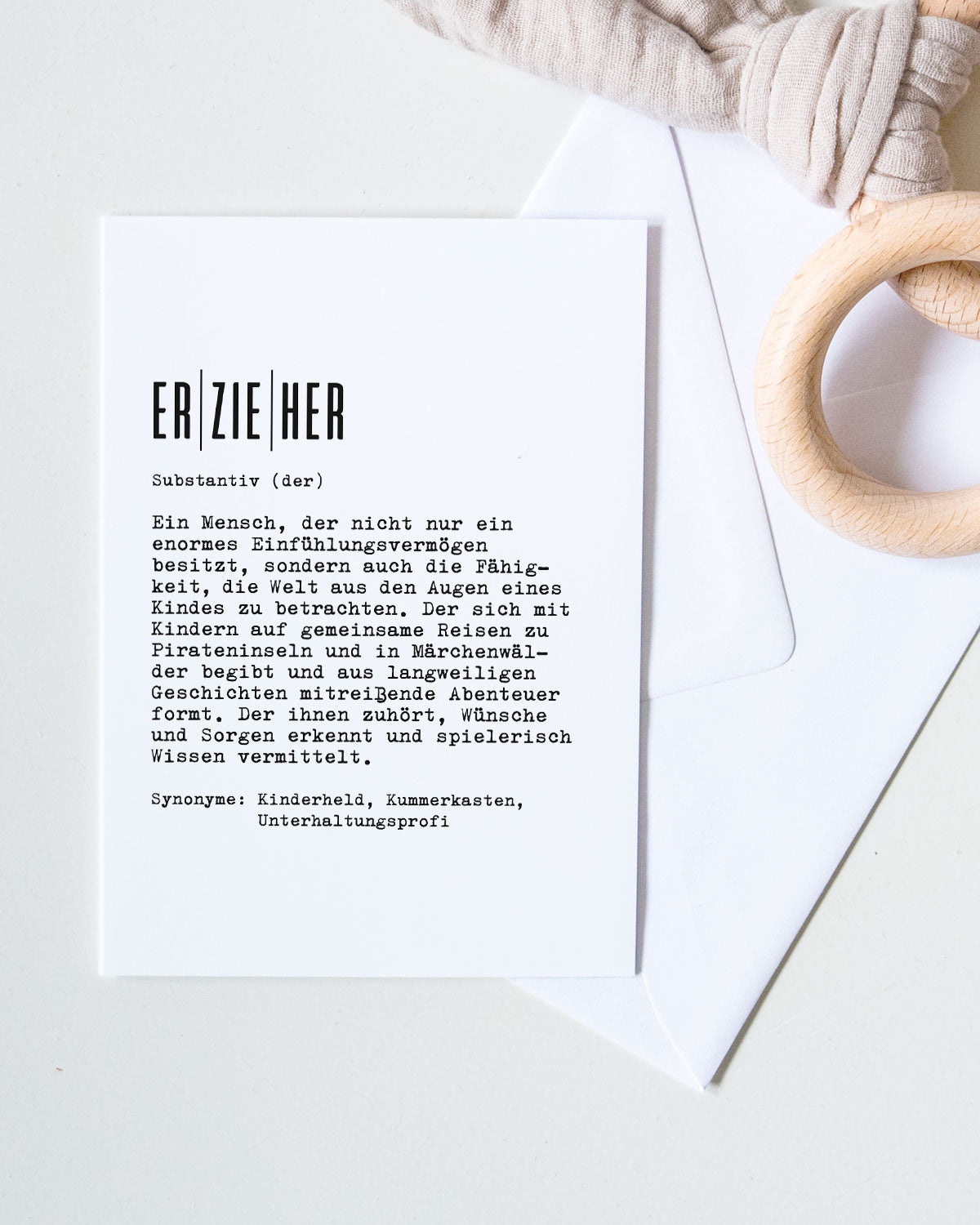 Definition Erzieher - Grußkarte Grußkarte Lieblingskollegen®