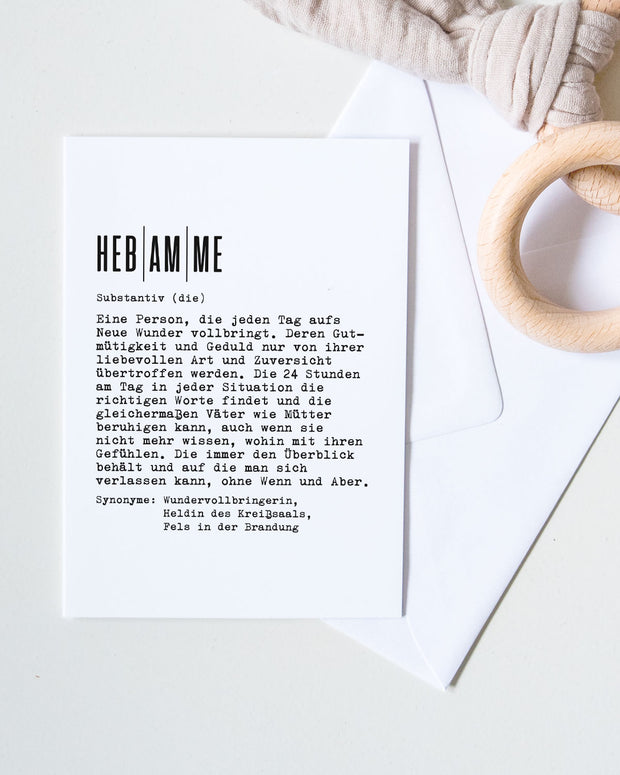 Definition Hebamme - Grußkarte Grußkarte Lieblingskollegen