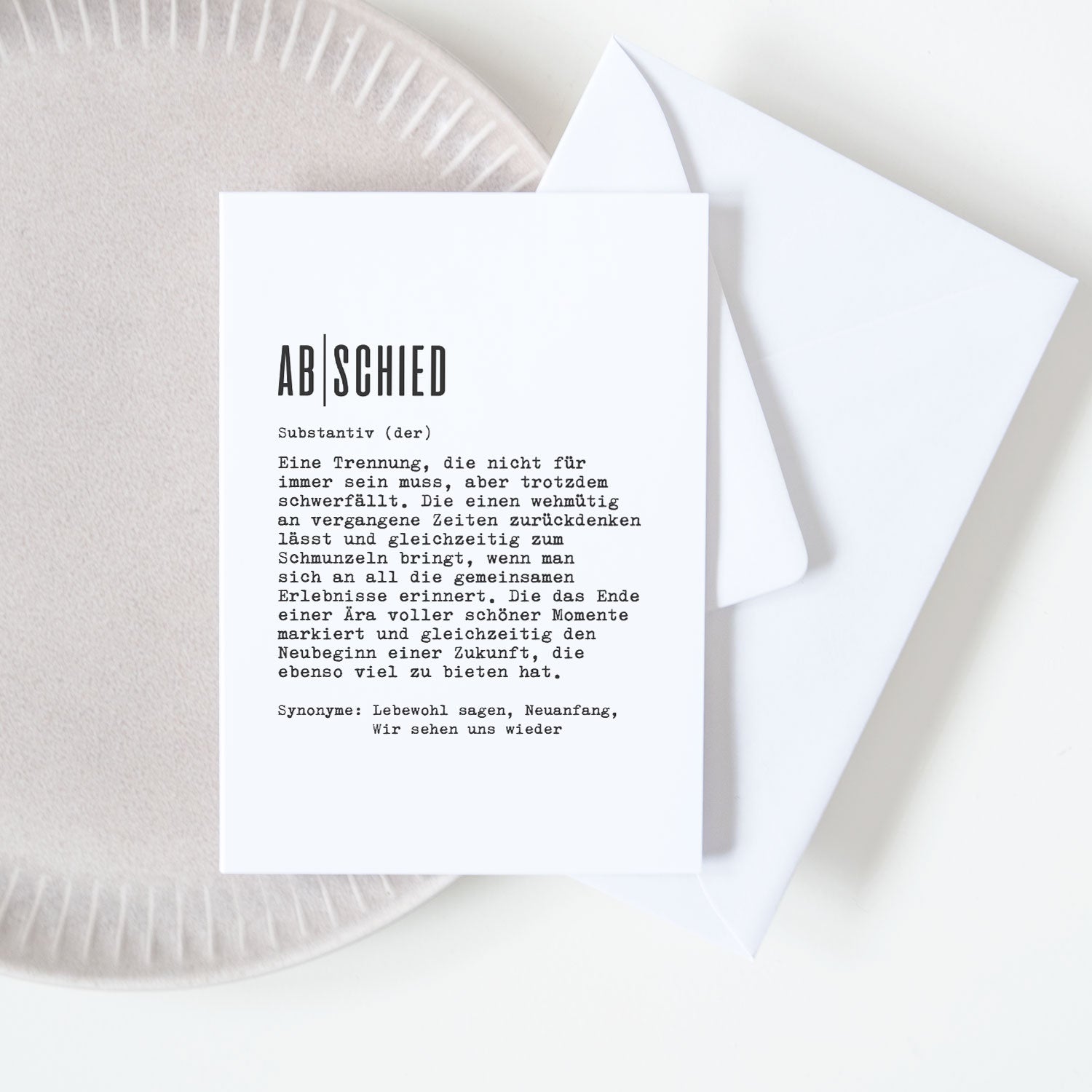 Definition Abschied - Grußkarte Grußkarte Lieblingskollegen®