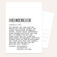 Definition Lieblingskollege - Postkarte