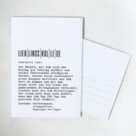 Definition Lieblingskollege - Postkarte