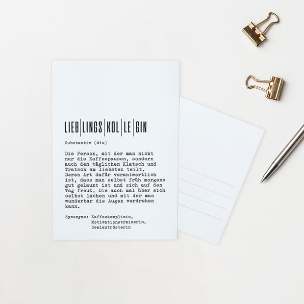 Definition Lieblingskollegin - Postkarte