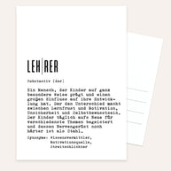 Definition Lehrer - Postkarte