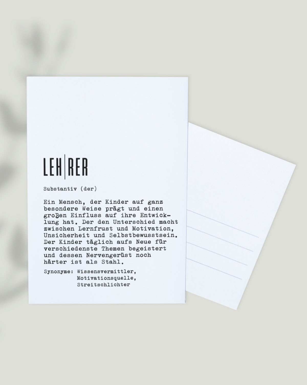 Definition Lehrer - Postkarte Postkarte Lieblingskollegen®