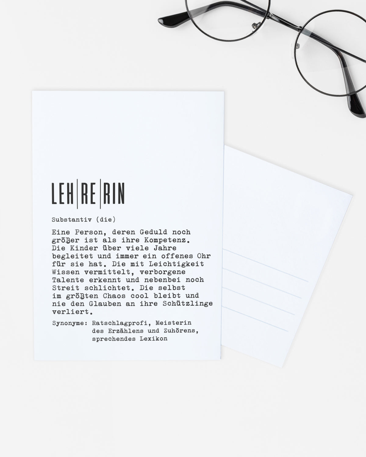 Definition Lehrerin - Postkarte Postkarte Lieblingskollegen®