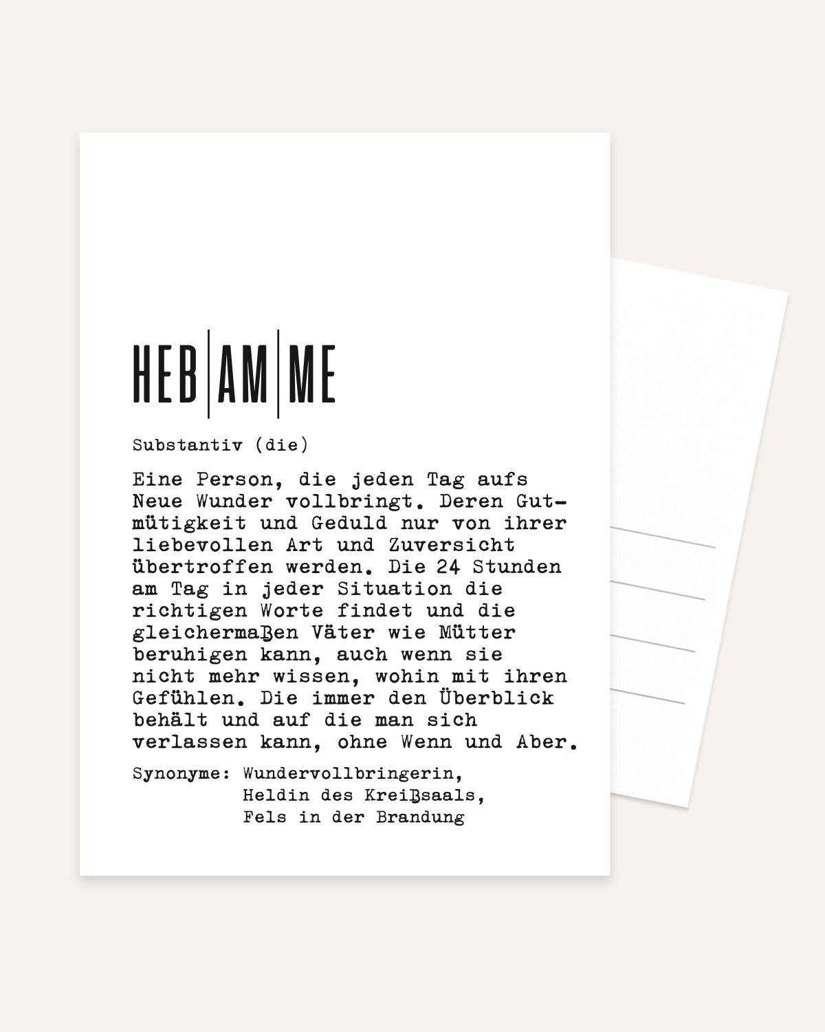 Definition Hebamme - Postkarte Postkarte Lieblingskollegen®