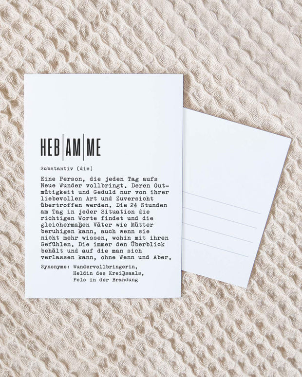 Definition Hebamme - Postkarte Postkarte Lieblingskollegen