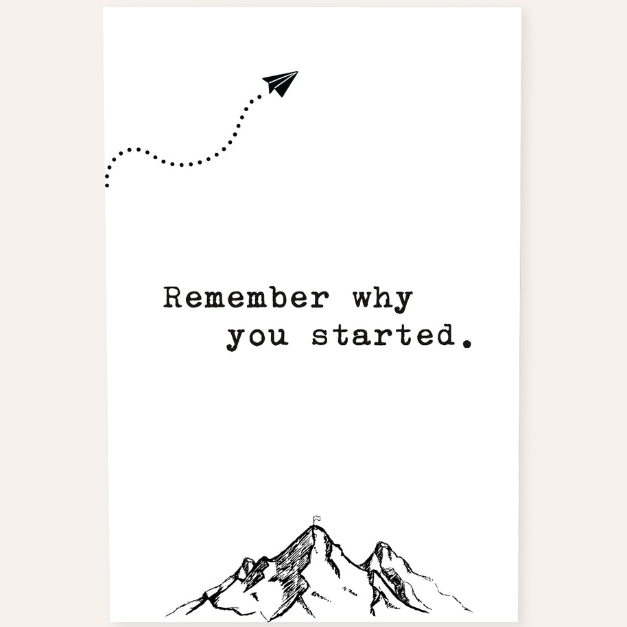 Remember why you started | Motivationsposter – VISUAL STATEMENTS