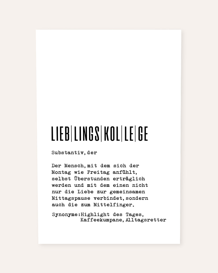 Definition Lieblingskollege - Foto-Poster