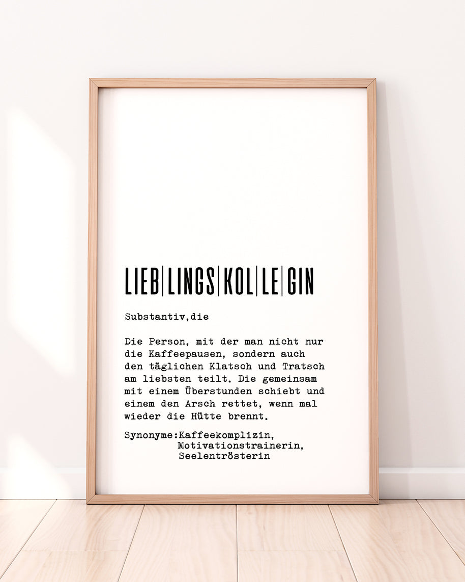 Definition Lieblingskollegin - Foto-Poster