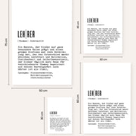 Definition Lehrer - personalisierbares Poster