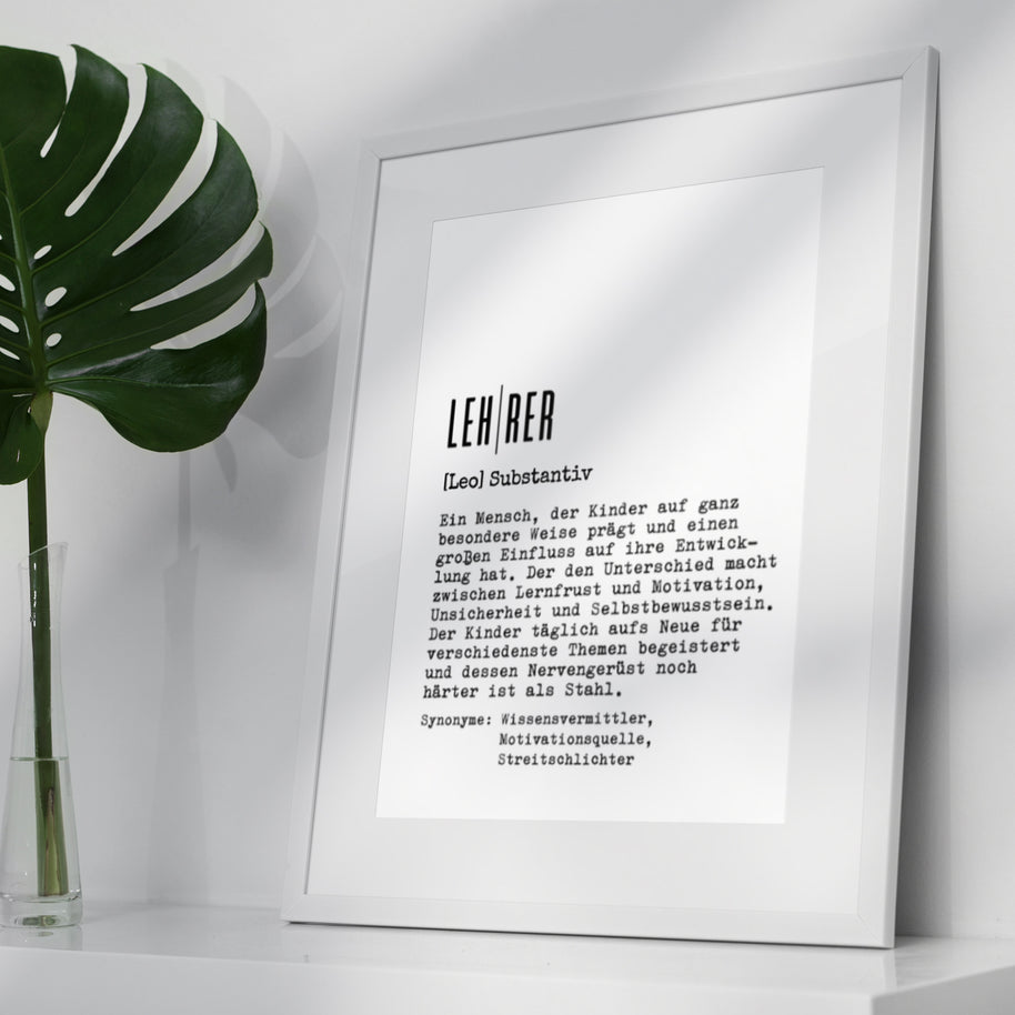 Definition Lehrer - personalisierbares Poster