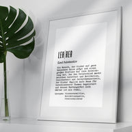 Definition Lehrer - personalisierbares Poster