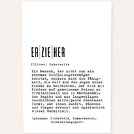 Definition Erzieher - personalisierbares Poster