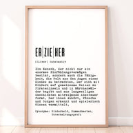 Definition Erzieher - personalisierbares Poster