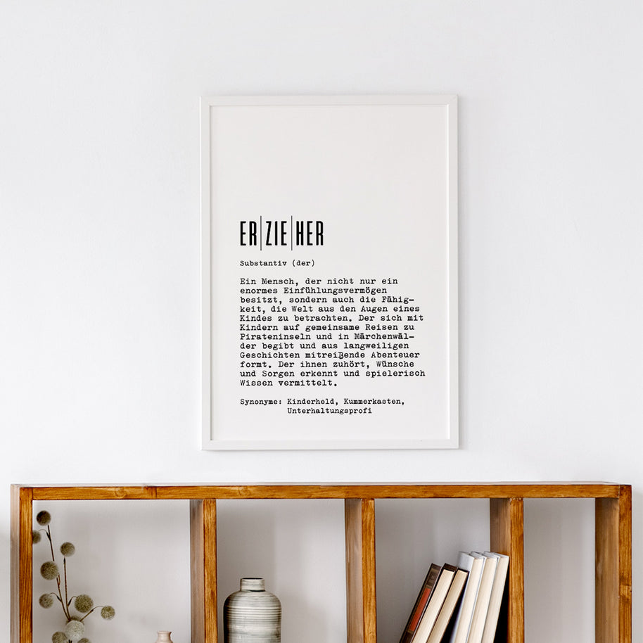 Definition Erzieher - personalisierbares Poster