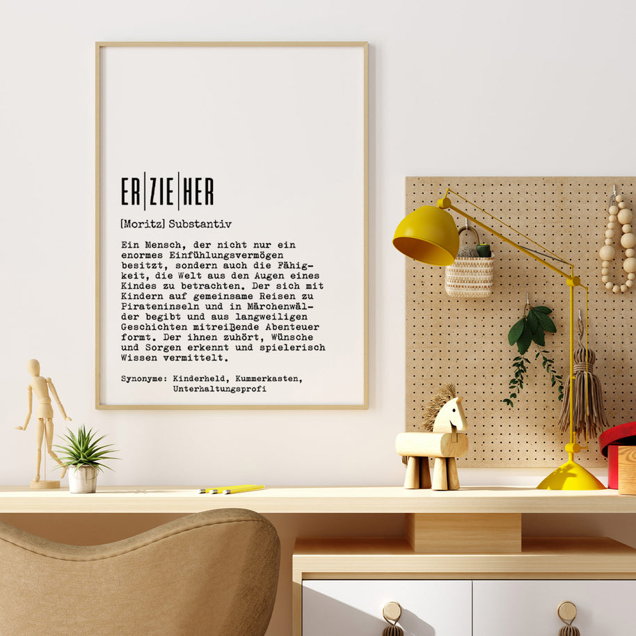 Definition Erzieher - personalisierbares Poster