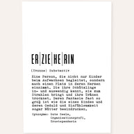 Definition Erzieherin - personalisierbares Poster