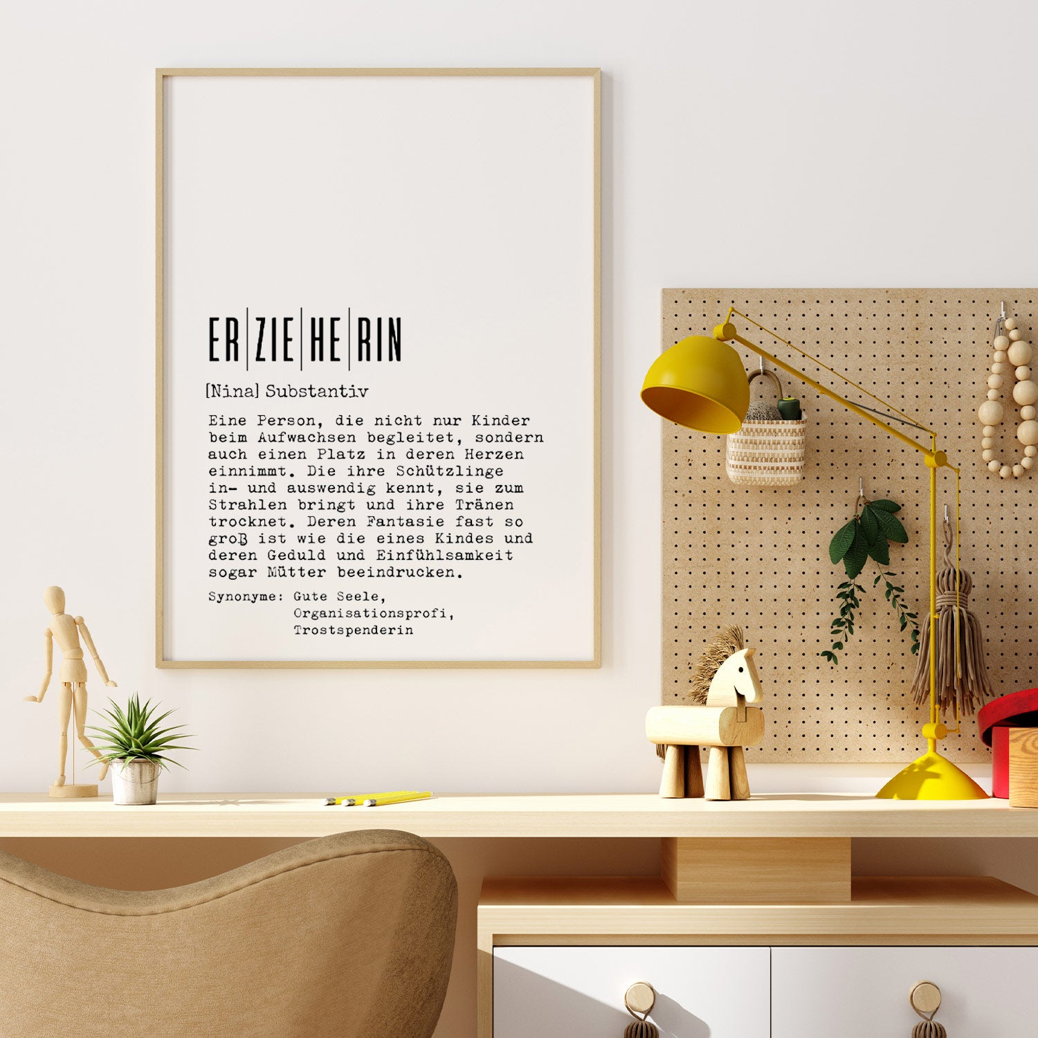 Definition Erzieherin - personalisierbares Poster Poster Lieblingskollegen®