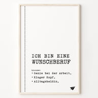 Ich bin eine (+Wunschberuf) - personalisierbares Poster