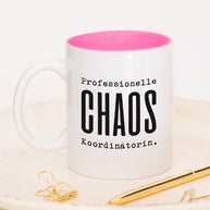 Tasse mit Spruch, Professionelle Chaos Koordinatorin, Tasse mit lustigem Spruch, witzig, für Kollegin, Mitarbeiterin, Chefin, Rosa