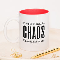 Tasse mit Spruch, Professionelle Chaos Koordinatorin, Tasse mit lustigem Spruch, witzig, für Kollegin, Mitarbeiterin, Chefin, Rot