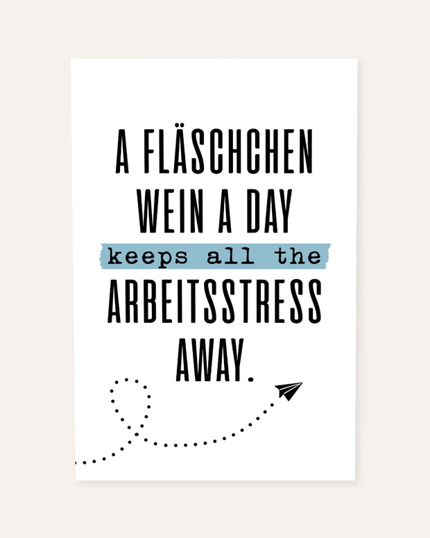 Fläschchen Wein - Poster Poster Lieblingskollegen