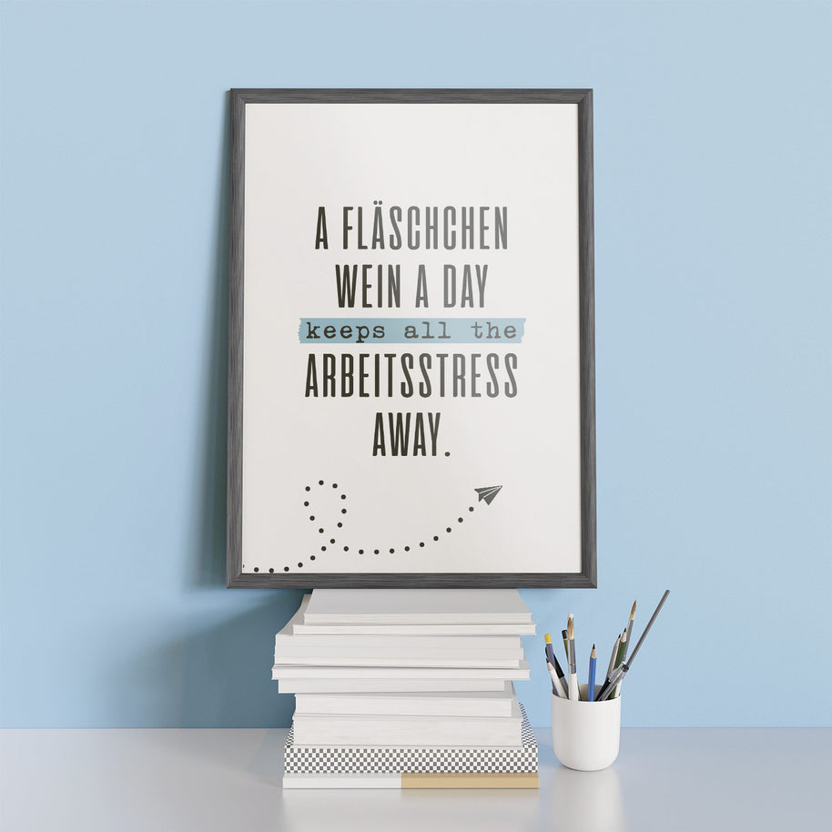 Poster mit Spruch Arbeit Geschenk 