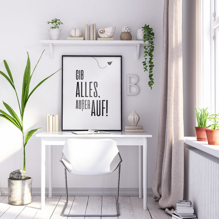 Poster mit Spruch Arbeit Geschenk 