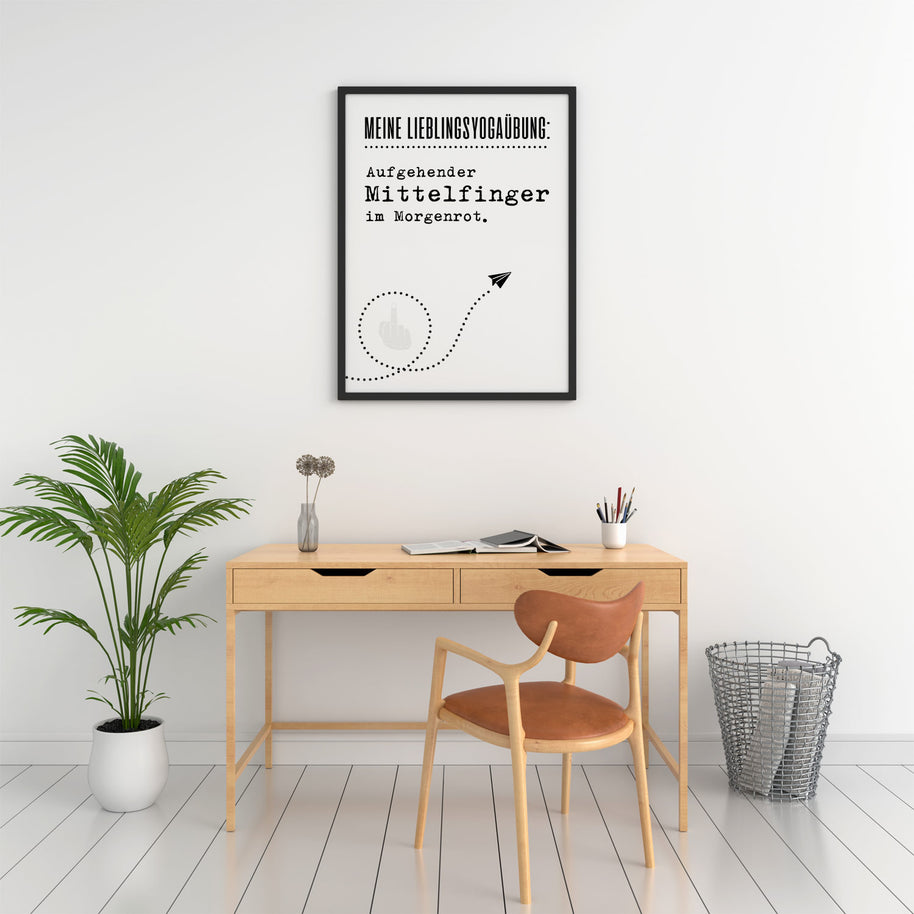 Poster mit Spruch Arbeit Geschenk 