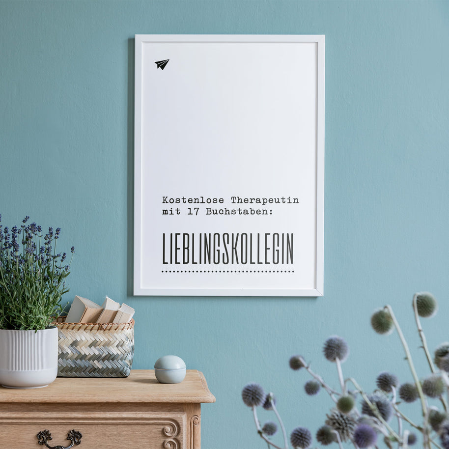 Poster mit Spruch Arbeit Geschenk 