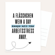Fläschchen Wein - Postkarte