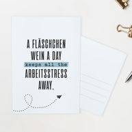 Fläschchen Wein - Postkarte