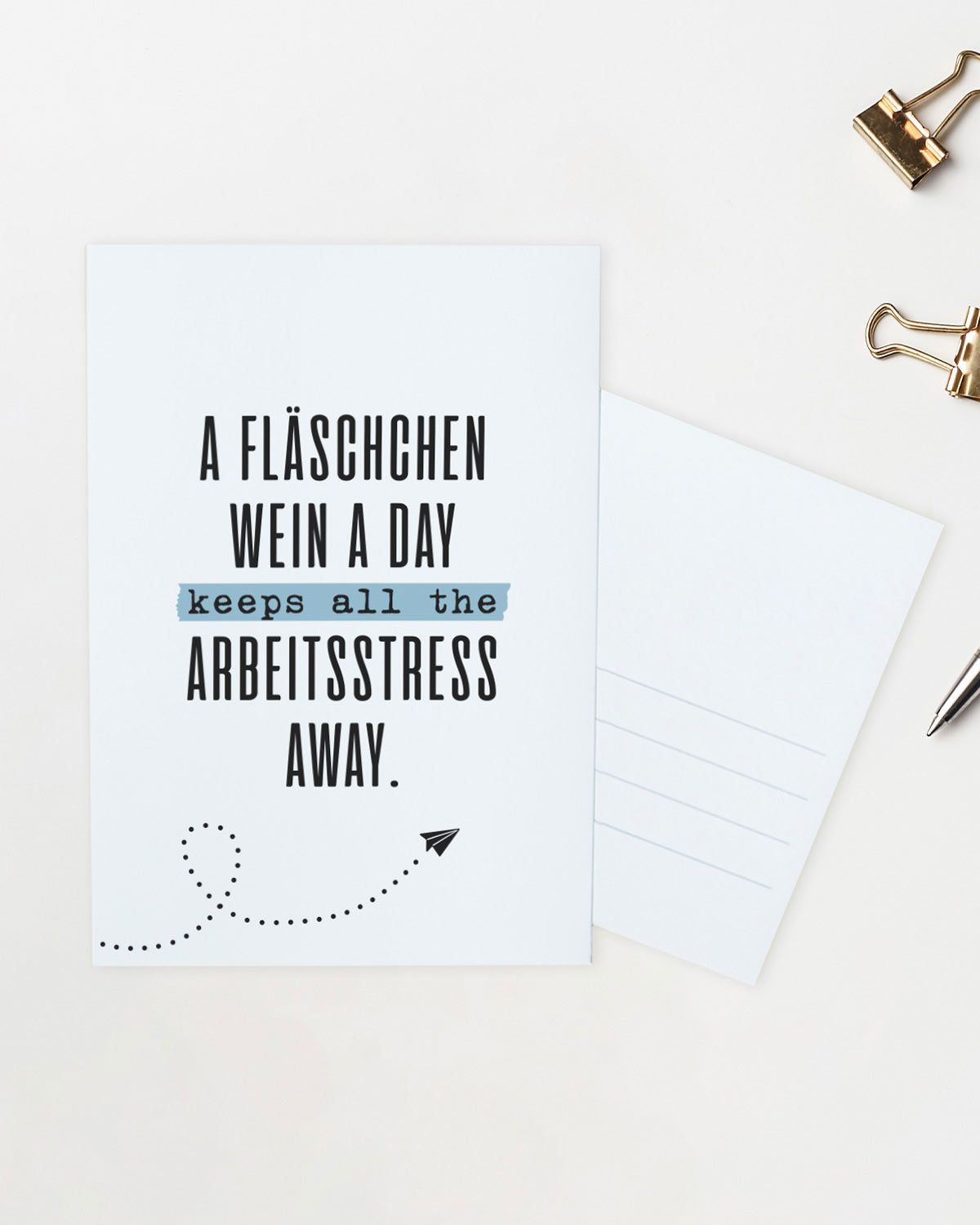 Fläschchen Wein - Postkarte Postkarte Lieblingskollegen®