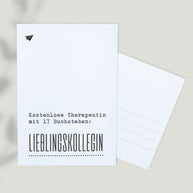 Kostenlose Therapeutin - Postkarte