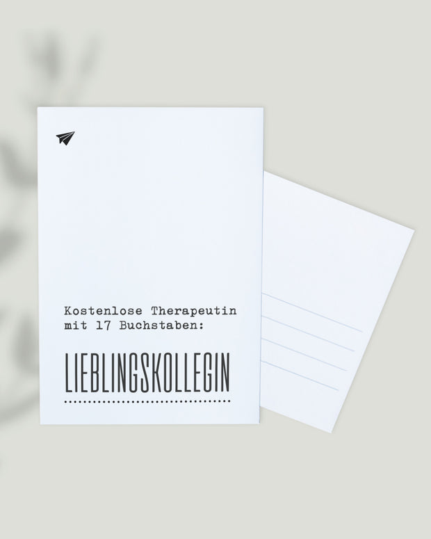Kostenlose Therapeutin - Postkarte Postkarte Lieblingskollegen