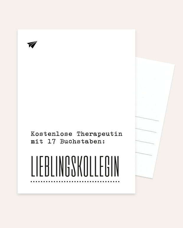 Kostenlose Therapeutin - Postkarte