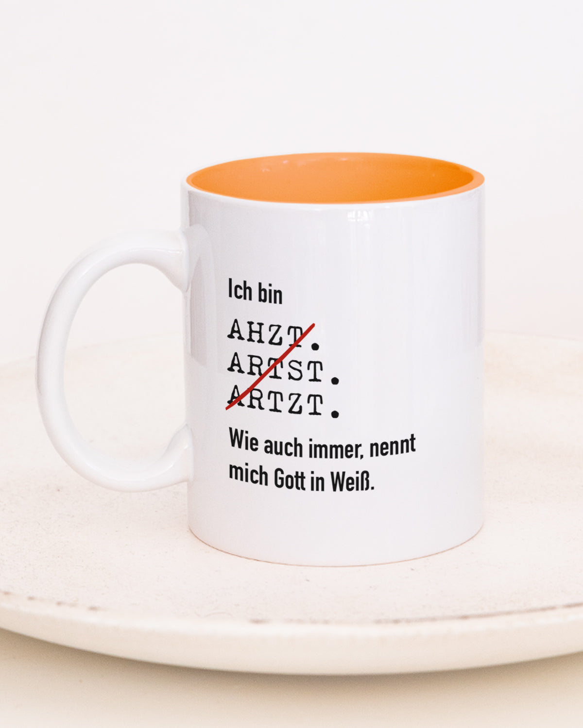 Ich bin Arzt/Ärztin - Tasse Arzt Orange Lieblingskollegen®