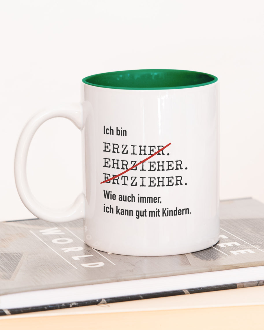 Ich bin Erzieher/in - Tasse Erzieher Dunkelgrün Tasse Lieblingskollegen®