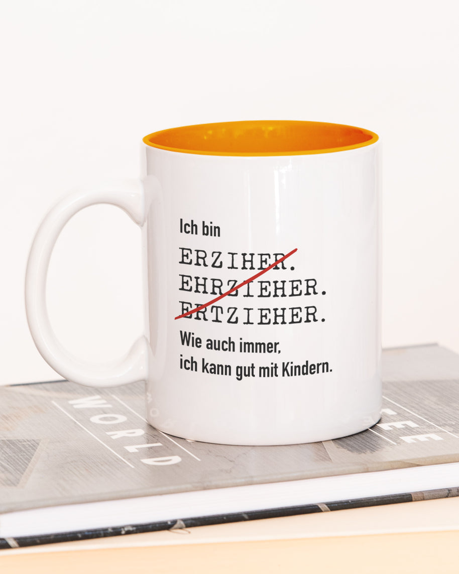 Ich bin Erzieher/in - Tasse Erzieher Orange Tasse Lieblingskollegen®