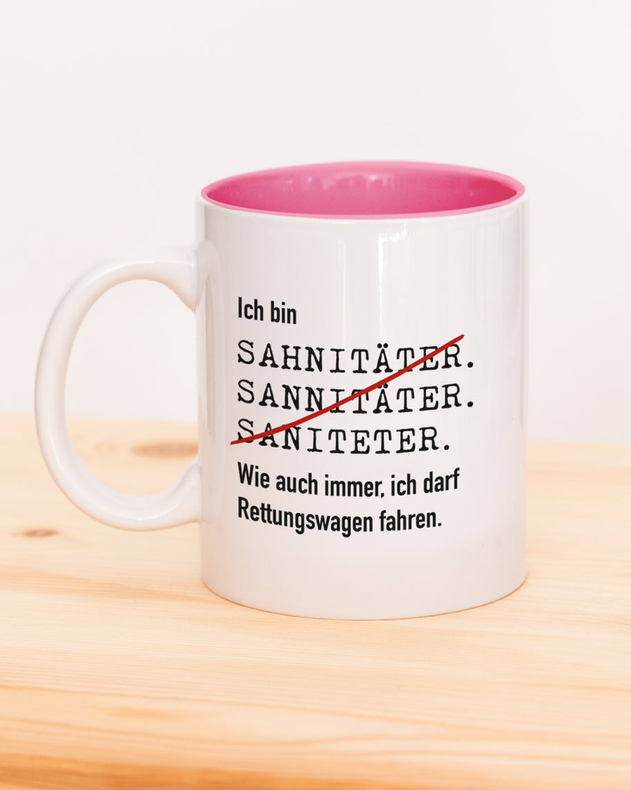 Ich bin Sanitäter/in - Tasse Pink Tasse Lieblingskollegen®