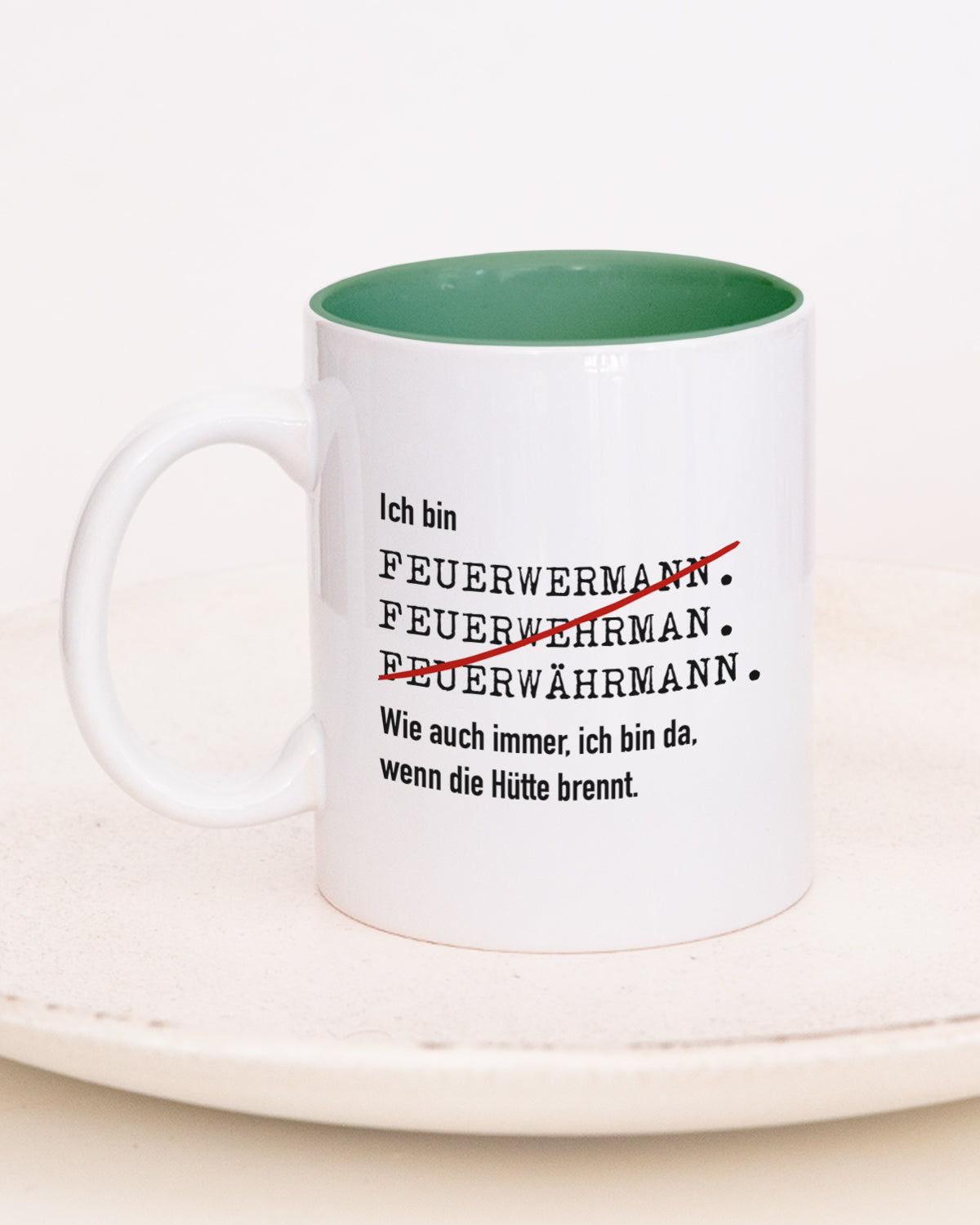 Ich bin Feuerwehrmann/-frau - Tasse Feuerwehrmann Dunkelgrün Tasse Lieblingskollegen®