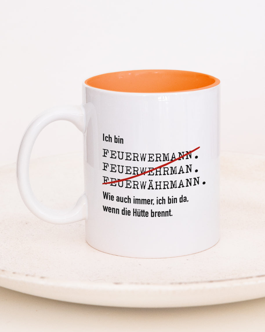 Ich bin Feuerwehrmann - Tasse Orange Tasse Lieblingskollegen®