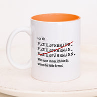 Ich bin Feuerwehrmann - Tasse Orange Tasse Lieblingskollegen®