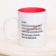 Ich bin Feuerwehrmann/-frau - Tasse Feuerwehrmann Rot Tasse Lieblingskollegen®