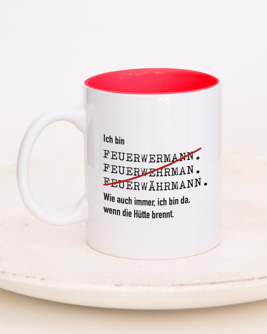 Ich bin Feuerwehrmann - Tasse Rot Tasse Lieblingskollegen®