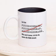 Ich bin Feuerwehrmann - Tasse Schwarz Tasse Lieblingskollegen®
