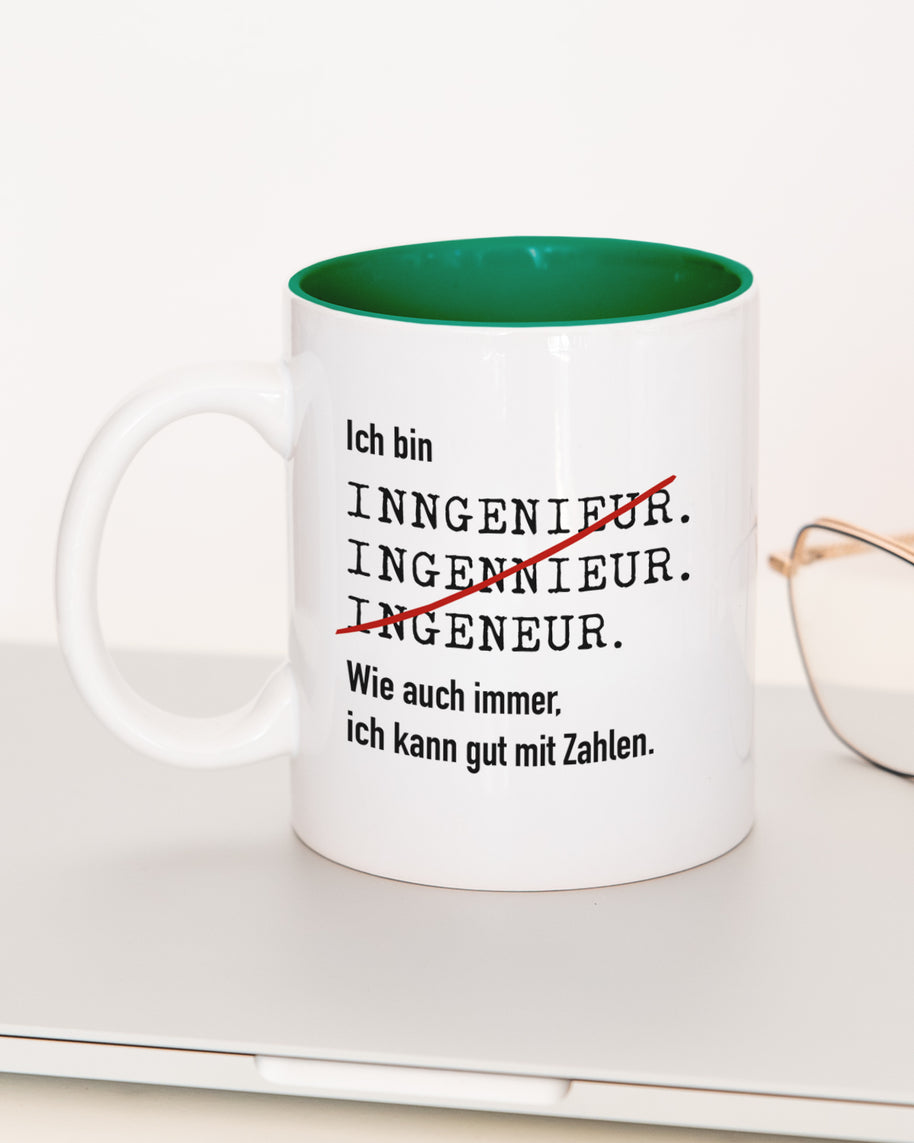 Ich bin Ingenieur/in - Tasse Ingenieur Dunkelgrün Tasse Lieblingskollegen®